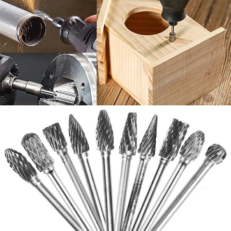 Tungsten Carbide Rotary Burr Set (10 Piece)