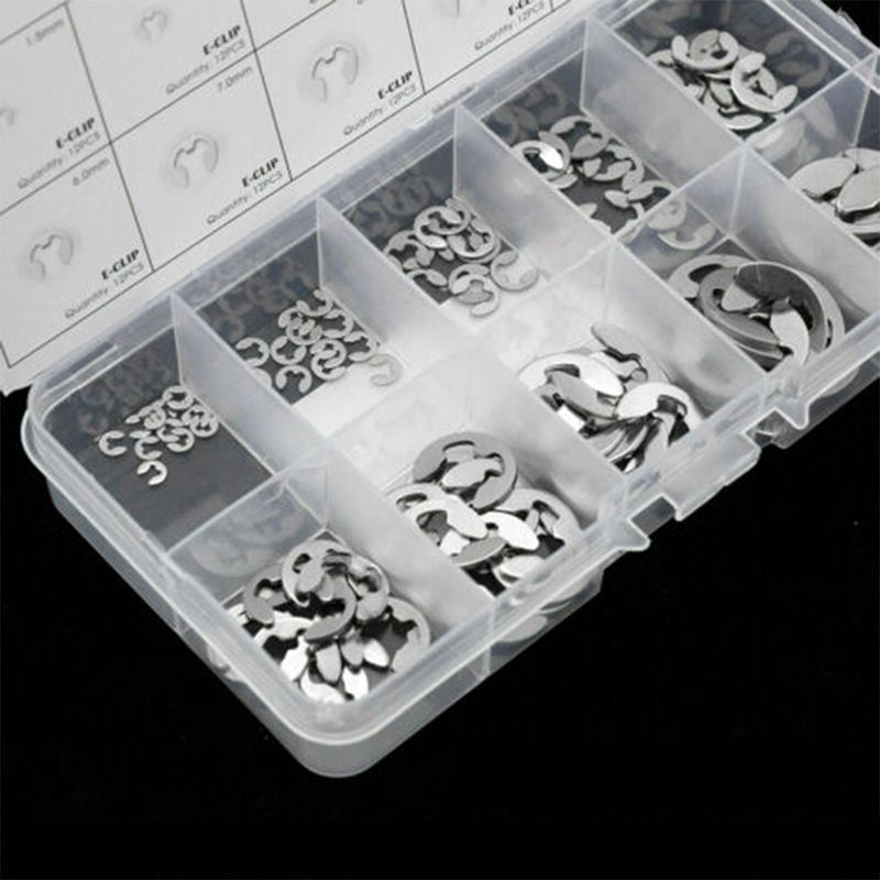 Stainless Steel E-Clip Kit (120 Piece)