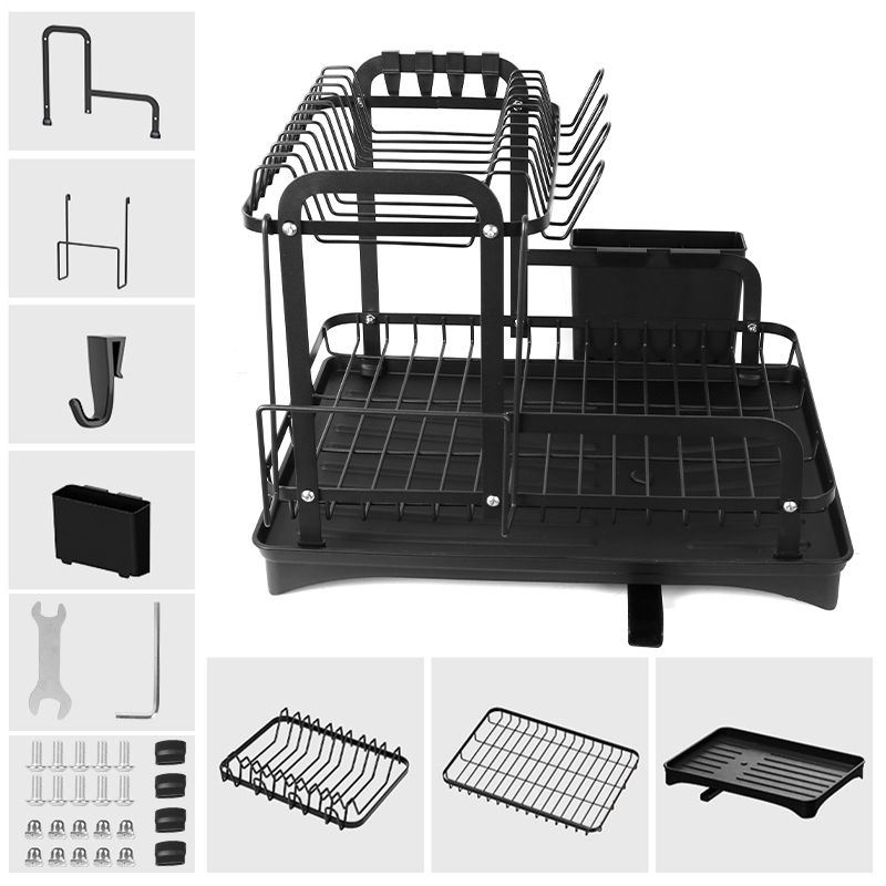 Detachable 2-Tier Dish Rack with Spout