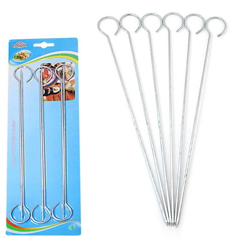 Metal BBQ Skewers, 25cm (6 Pack)