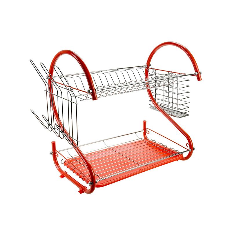 Dish Drying Rack, Red