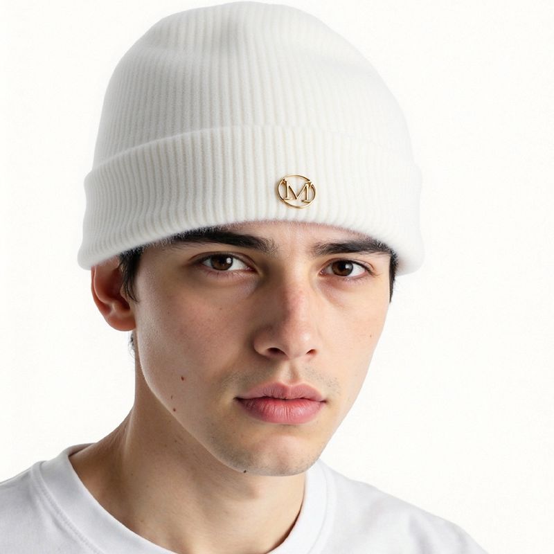 Fleece-Lined Thermal Beanie, White