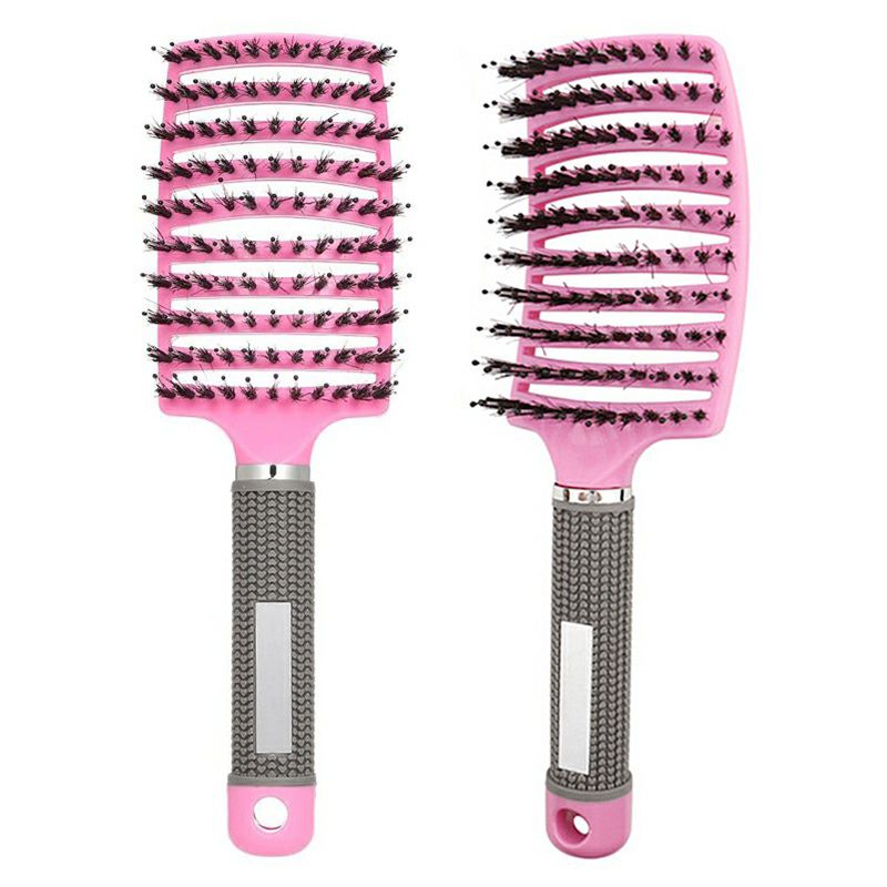 Curved Boar Bristle Detangling Brush