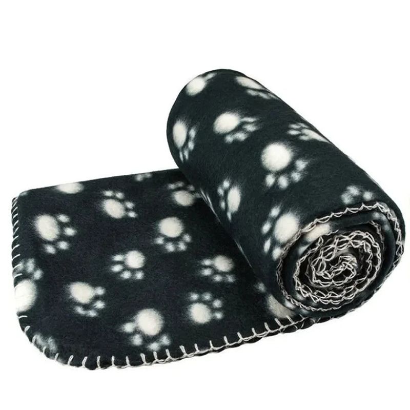 Paw Print Fleece Pet Blanket
