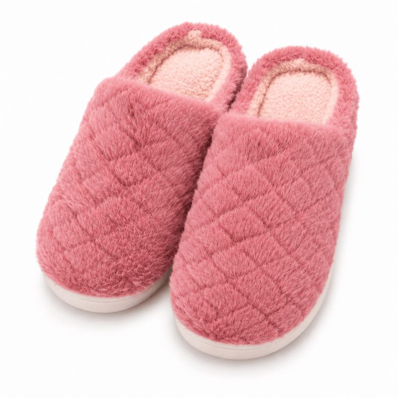 Women's Fluffy House Slippers, Pink