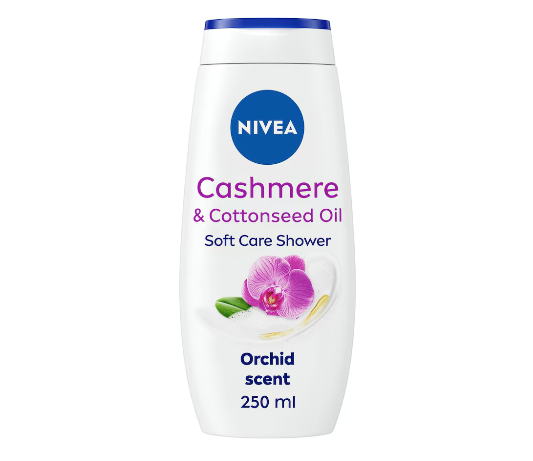 NIVEA Cashmere & Cotton Seed Oil Shower Cream 250ml (Pack of 4)